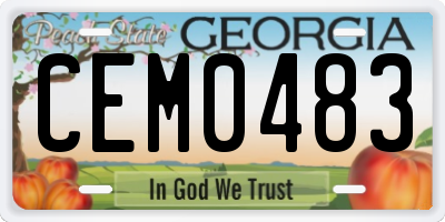 GA license plate CEM0483