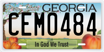 GA license plate CEM0484