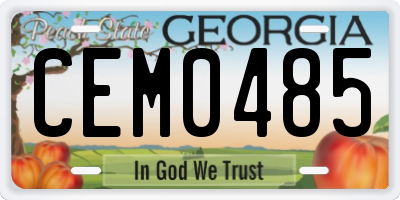 GA license plate CEM0485