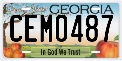 GA license plate CEM0487