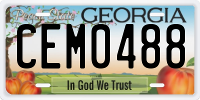GA license plate CEM0488