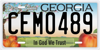GA license plate CEM0489