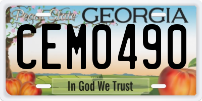 GA license plate CEM0490