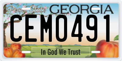 GA license plate CEM0491