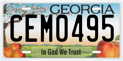 GA license plate CEM0495
