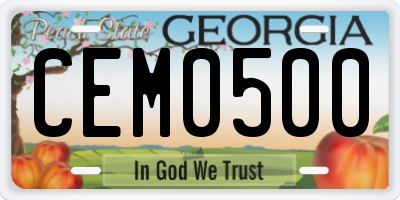 GA license plate CEM0500
