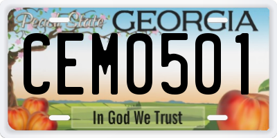 GA license plate CEM0501