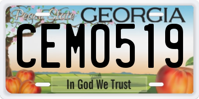 GA license plate CEM0519