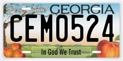 GA license plate CEM0524