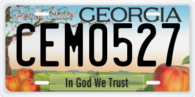 GA license plate CEM0527
