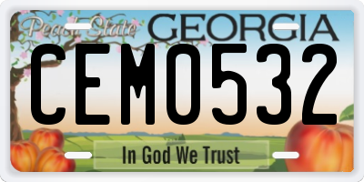 GA license plate CEM0532