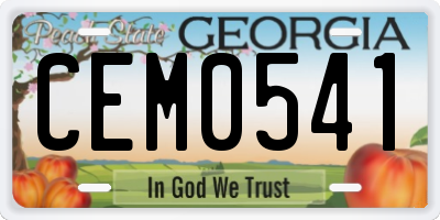 GA license plate CEM0541