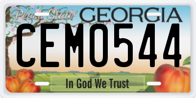 GA license plate CEM0544
