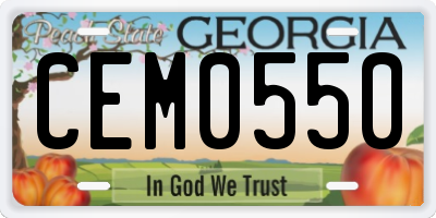 GA license plate CEM0550