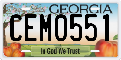 GA license plate CEM0551
