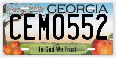 GA license plate CEM0552
