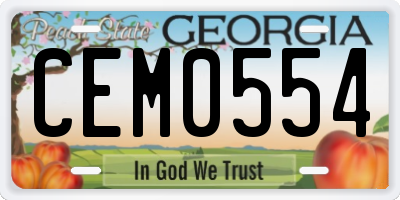 GA license plate CEM0554