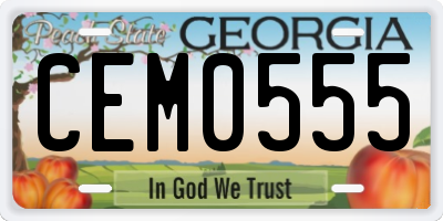 GA license plate CEM0555