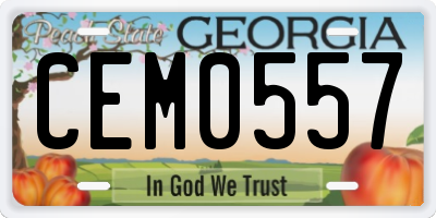 GA license plate CEM0557