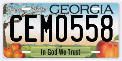 GA license plate CEM0558