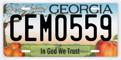 GA license plate CEM0559