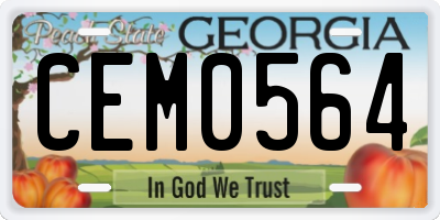 GA license plate CEM0564