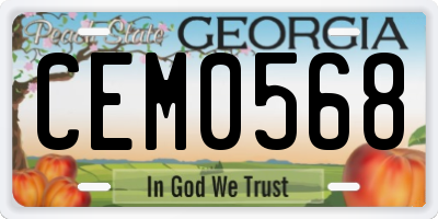 GA license plate CEM0568