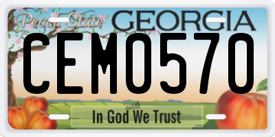 GA license plate CEM0570
