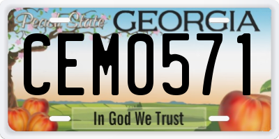 GA license plate CEM0571
