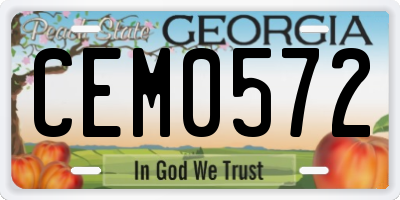 GA license plate CEM0572