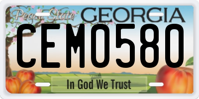 GA license plate CEM0580