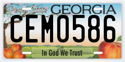 GA license plate CEM0586