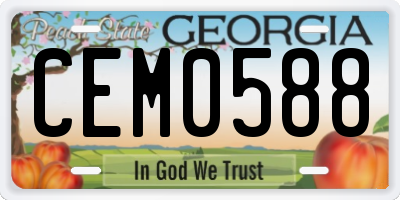 GA license plate CEM0588
