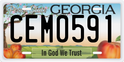 GA license plate CEM0591