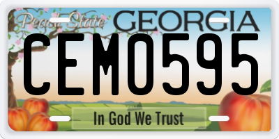GA license plate CEM0595