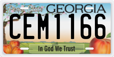GA license plate CEM1166