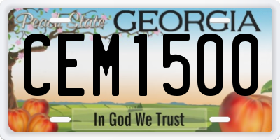 GA license plate CEM1500