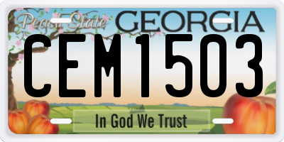 GA license plate CEM1503