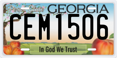 GA license plate CEM1506