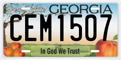 GA license plate CEM1507
