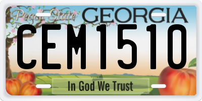 GA license plate CEM1510