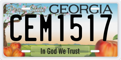 GA license plate CEM1517