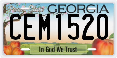GA license plate CEM1520