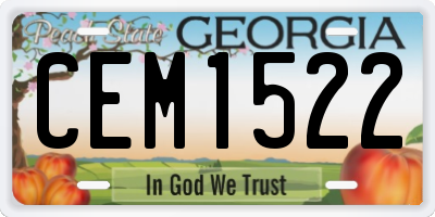 GA license plate CEM1522