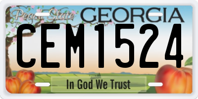 GA license plate CEM1524