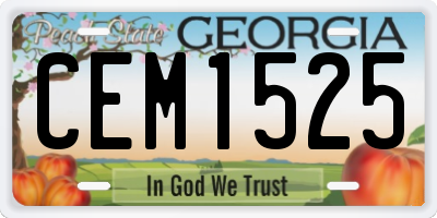 GA license plate CEM1525