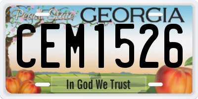 GA license plate CEM1526
