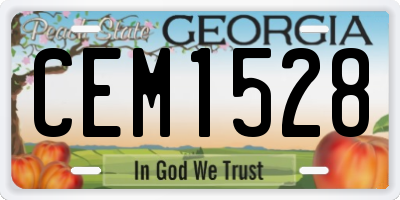 GA license plate CEM1528