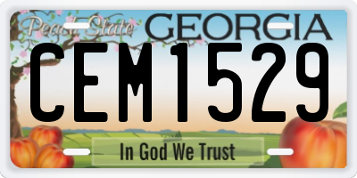 GA license plate CEM1529