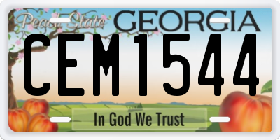GA license plate CEM1544